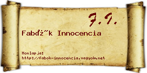 Fabók Innocencia névjegykártya